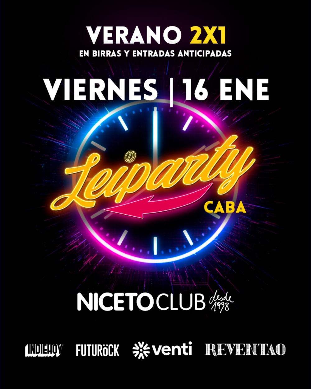 Leiparty - Edición Verano 2x1 en Niceto Club