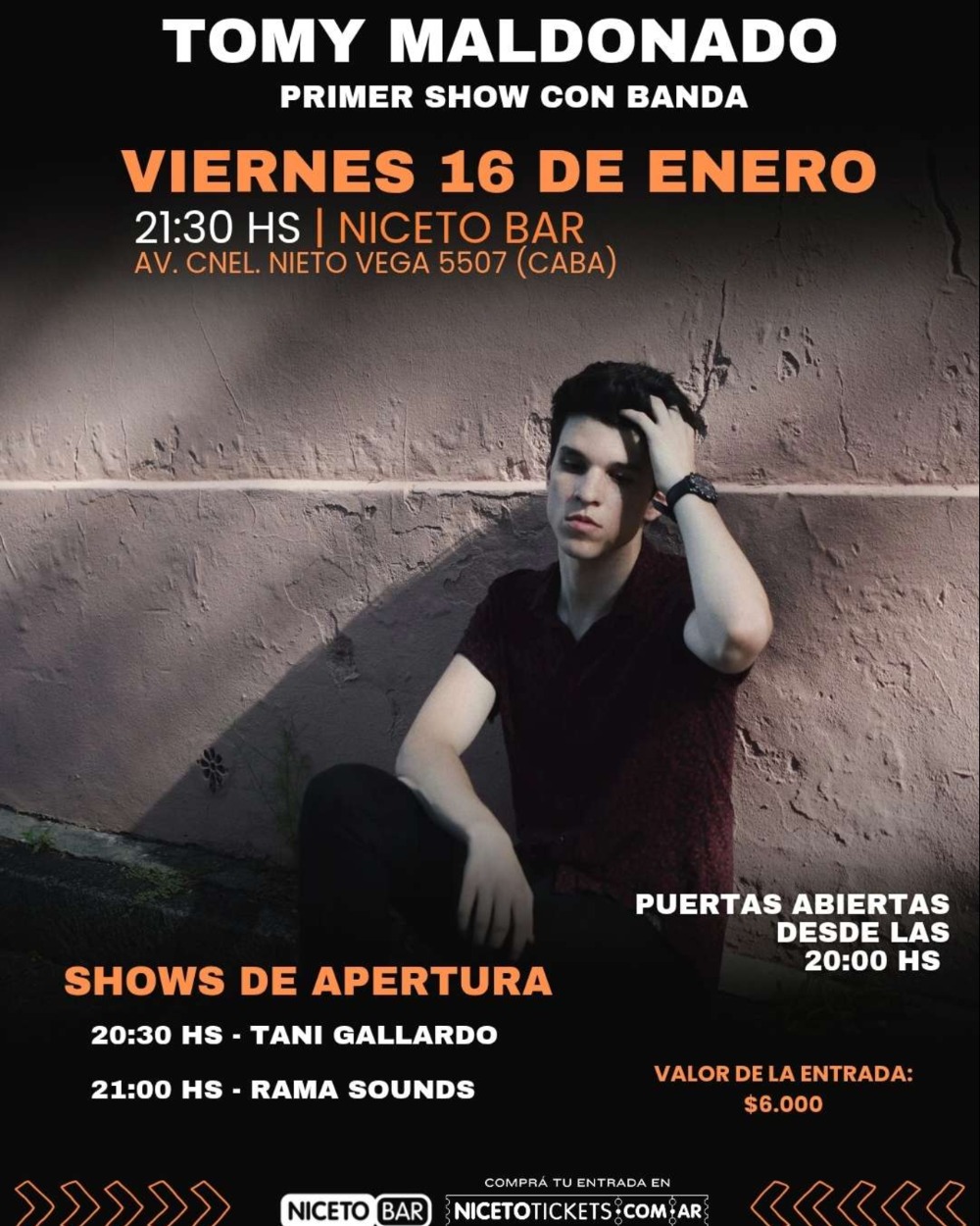 TOMY MALDONADO Primer Show con Banda en Niceto Bar