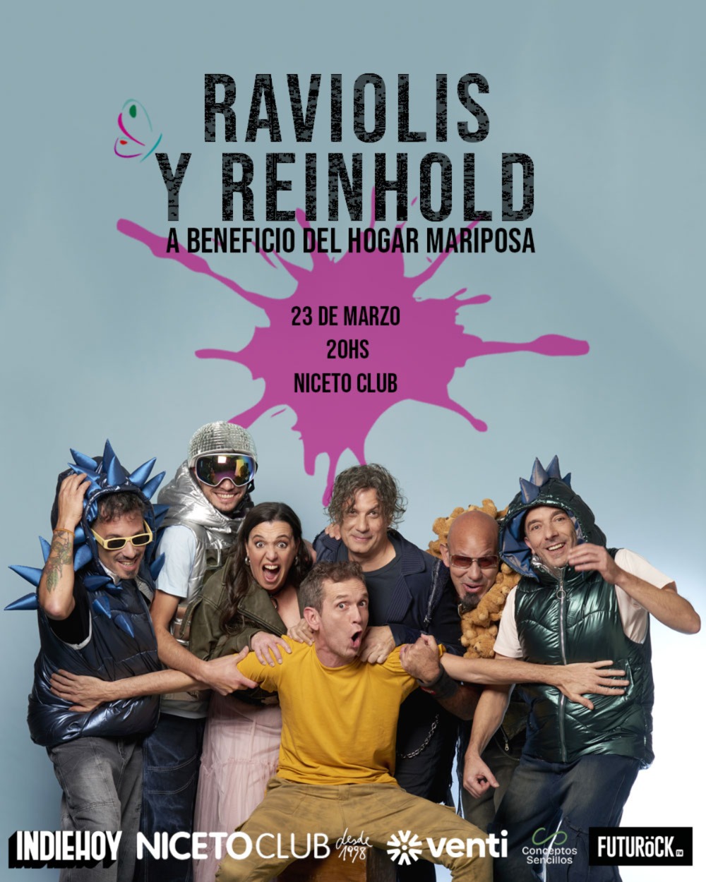 Raviolis y Reinhold a beneficio del Hogar Mariposa en Niceto Club