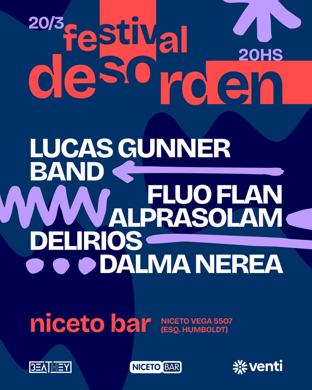 Festival Desorden 20/3 en Niceto Bar