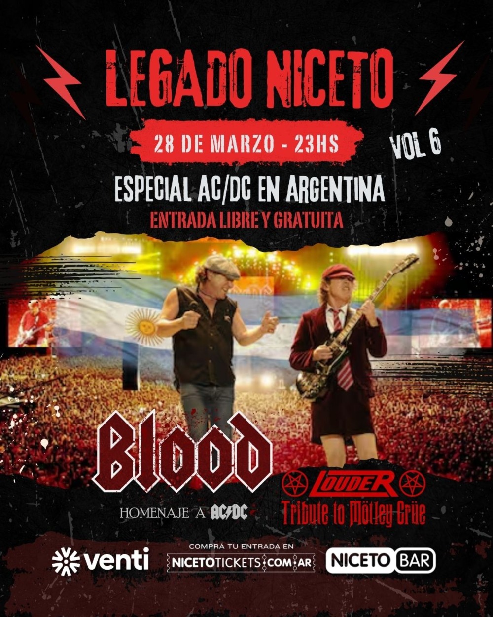 LEGADO NICETO vol 6 (Especial AC/DC) en Niceto Bar