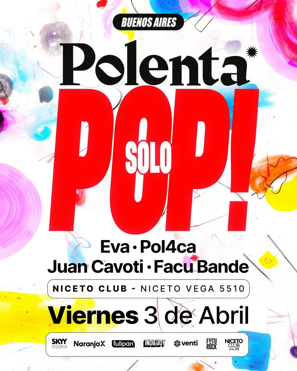 Polenta Solo Pop en Niceto Club