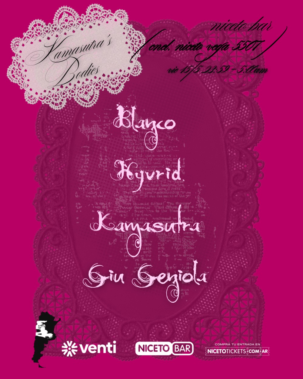 Kamasutra´s Bodies en Niceto Bar