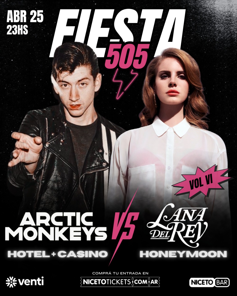 FIESTA 505 - VOL. VI Arctic Monkeys vs Lana del Rey en Niceto Bar