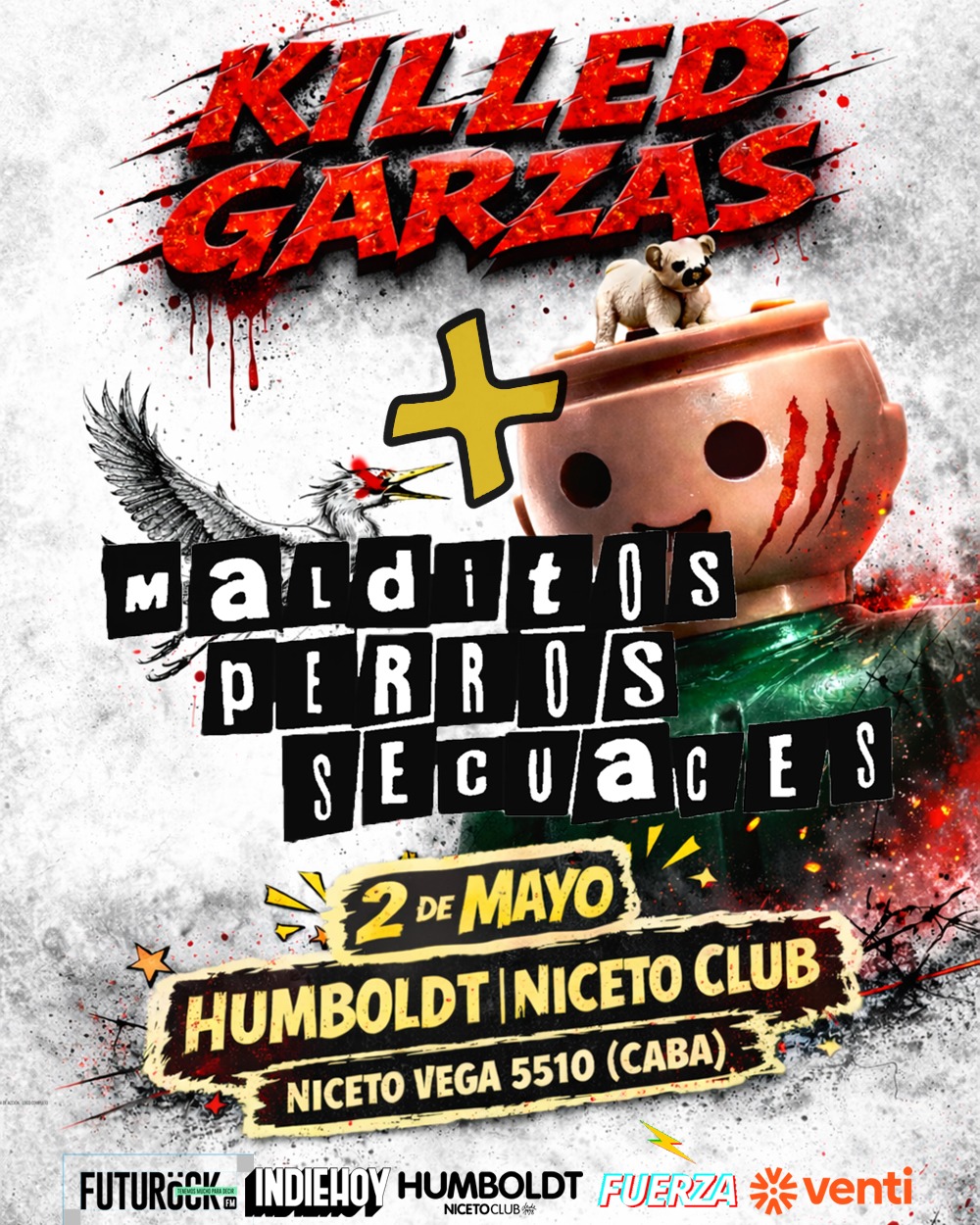 KILLED GARZAS + MALDITOS PERROS SECUACES en vivo en Humboldt | Niceto Club