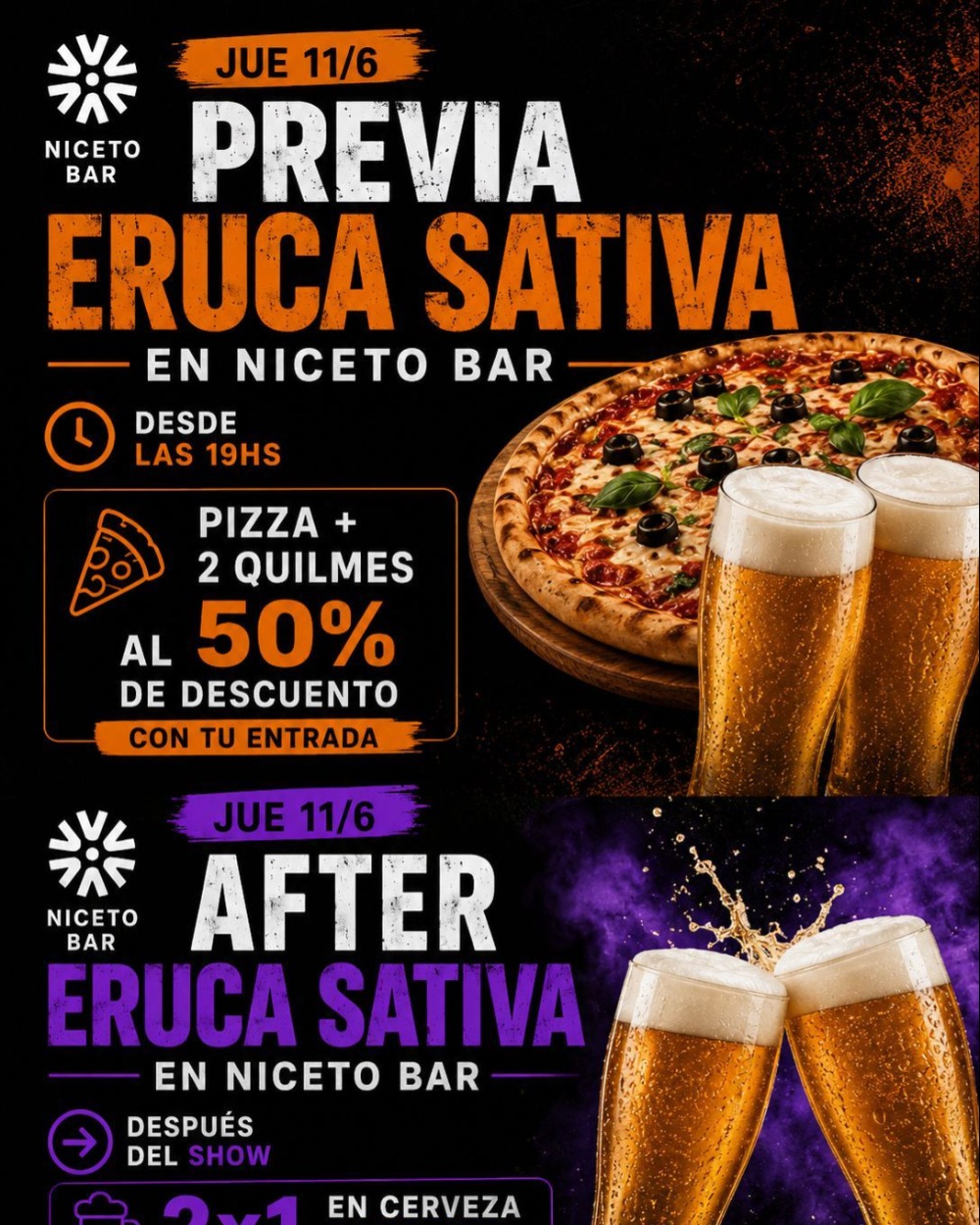 Previa y After Eruca Sativa en Niceto Bar