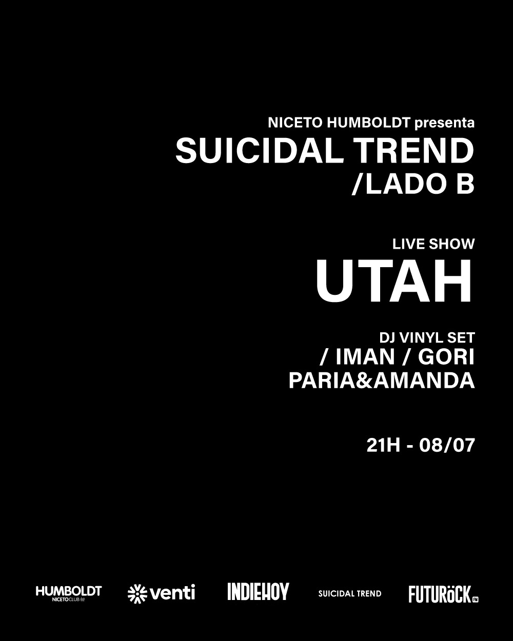 SUICIDAL TREND LADO/B en Humboldt | Niceto Club