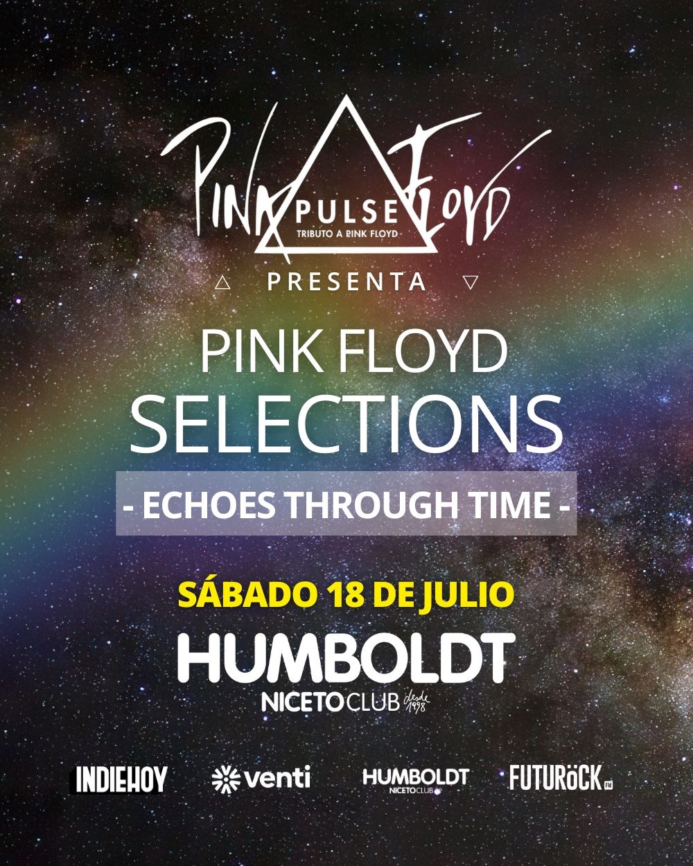 PULSE presenta: PINK FLOYD SELECTIONS -“ Echoes Through Time” en Humboldt | Niceto Club (+18 años)