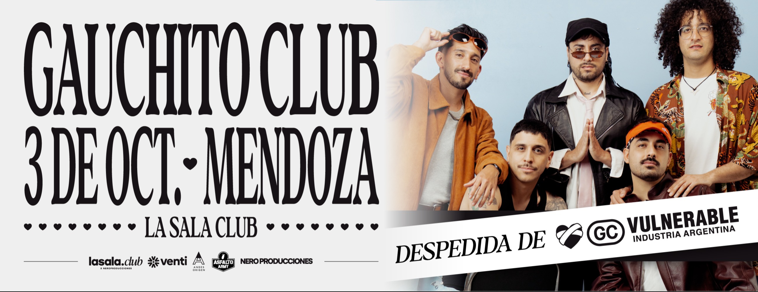 Gauchito Club 3 de Octubre en la Sala Club, Mendoza.