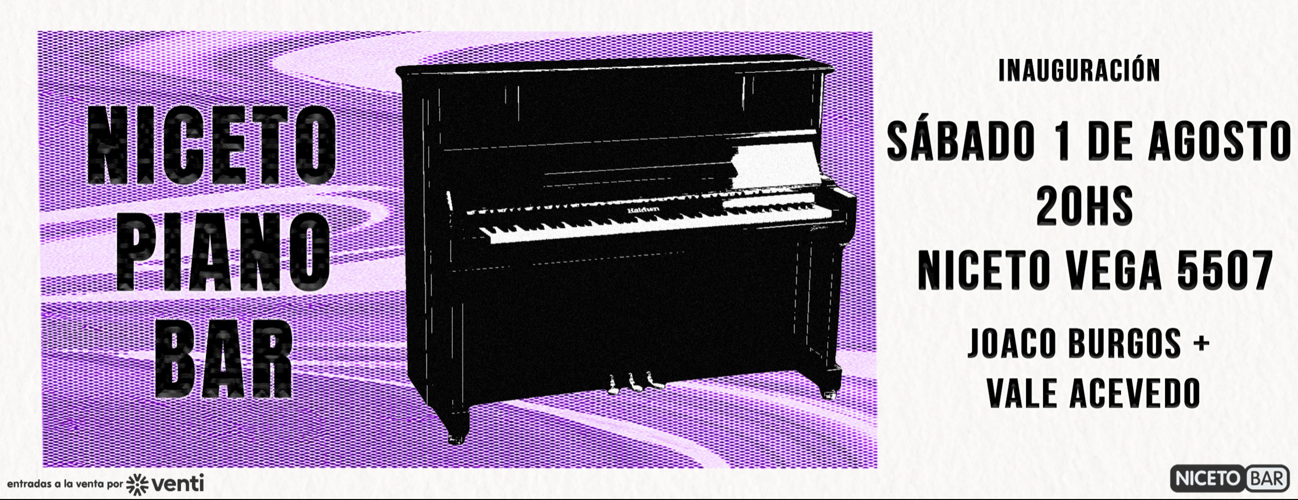 JOACO BURGOS Y VALE ACEVEDO: INAUGURACION PIANO BAR en Niceto Bar