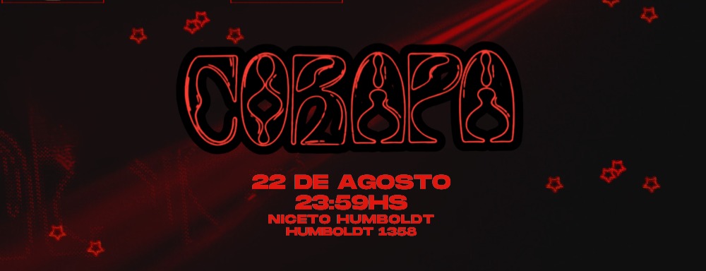 Corapa 22 Ago en Humboldt | Niceto Club (+18 años)