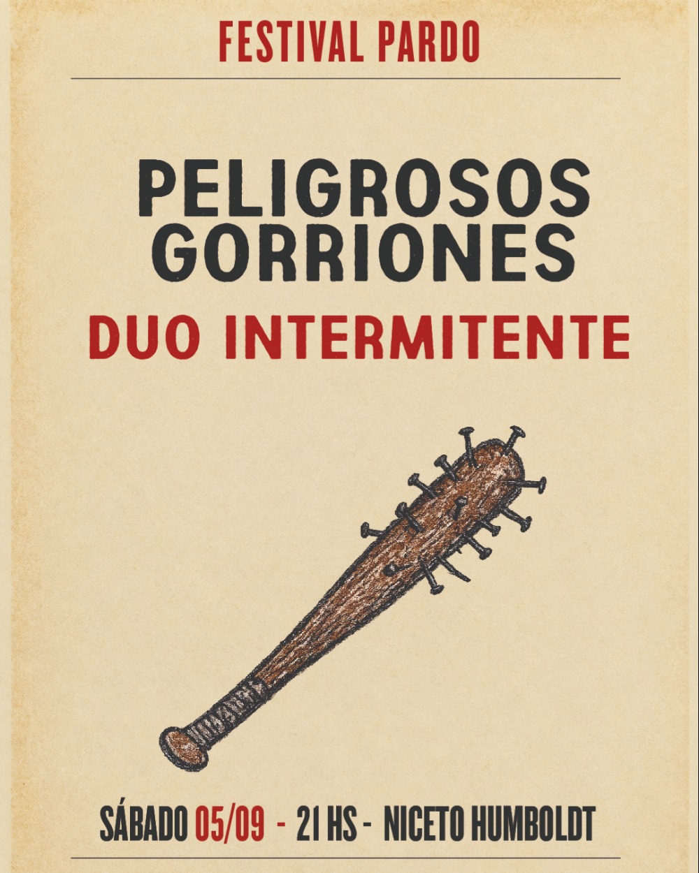 FESTIVAL PARDO: PELIGROSOS GORRIONES + DUO INTERMITENTE en Humboldt | Niceto Club