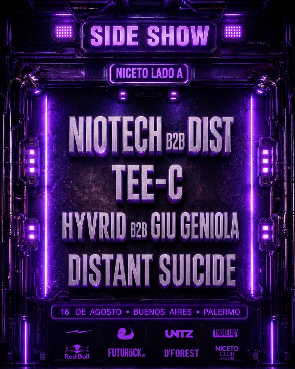 HARD ARENA SIDE SHOW Pres. Niotech B2B Dist en Niceto Club