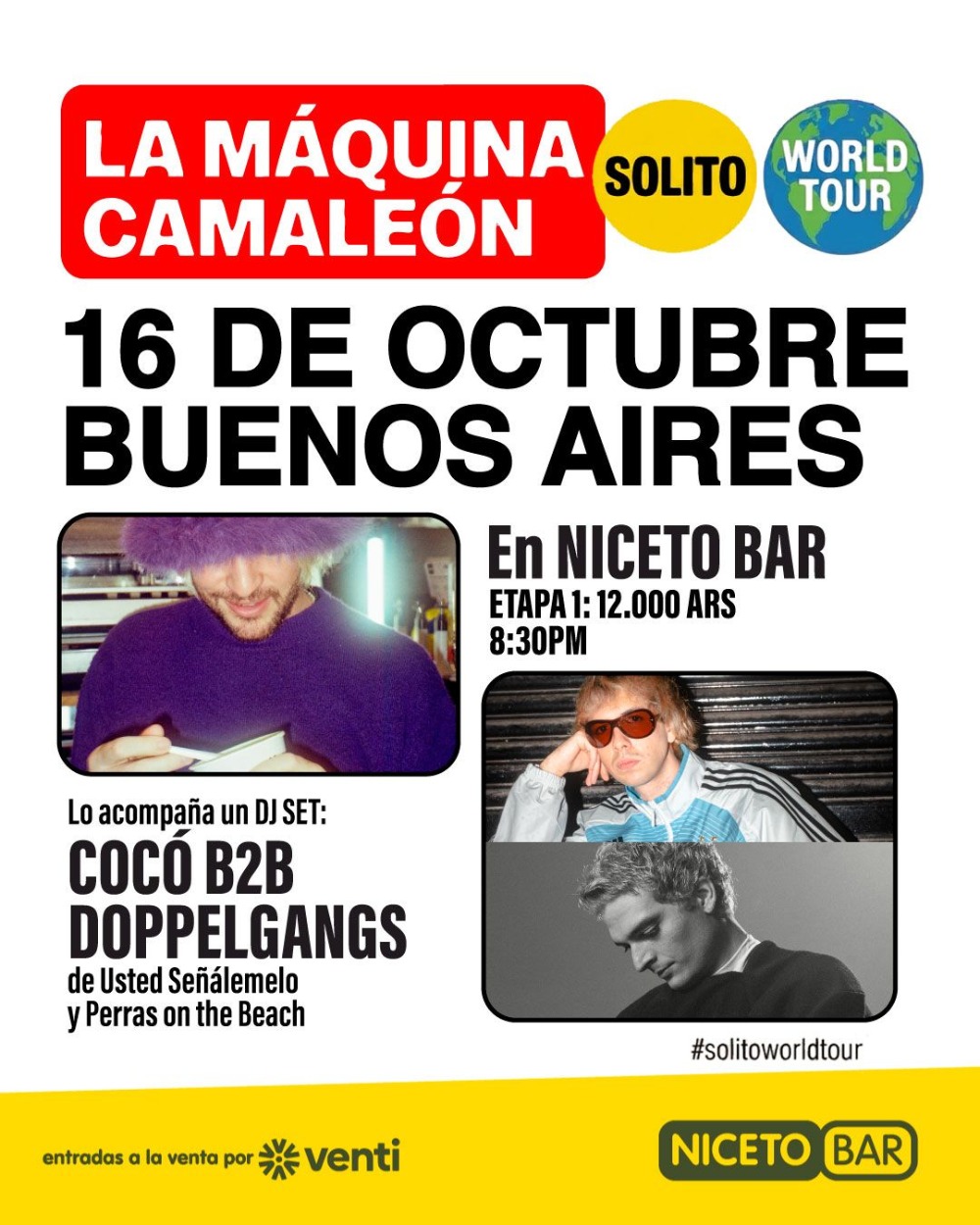 La Máquina Camaleón – Solito World Tour en Niceto Bar