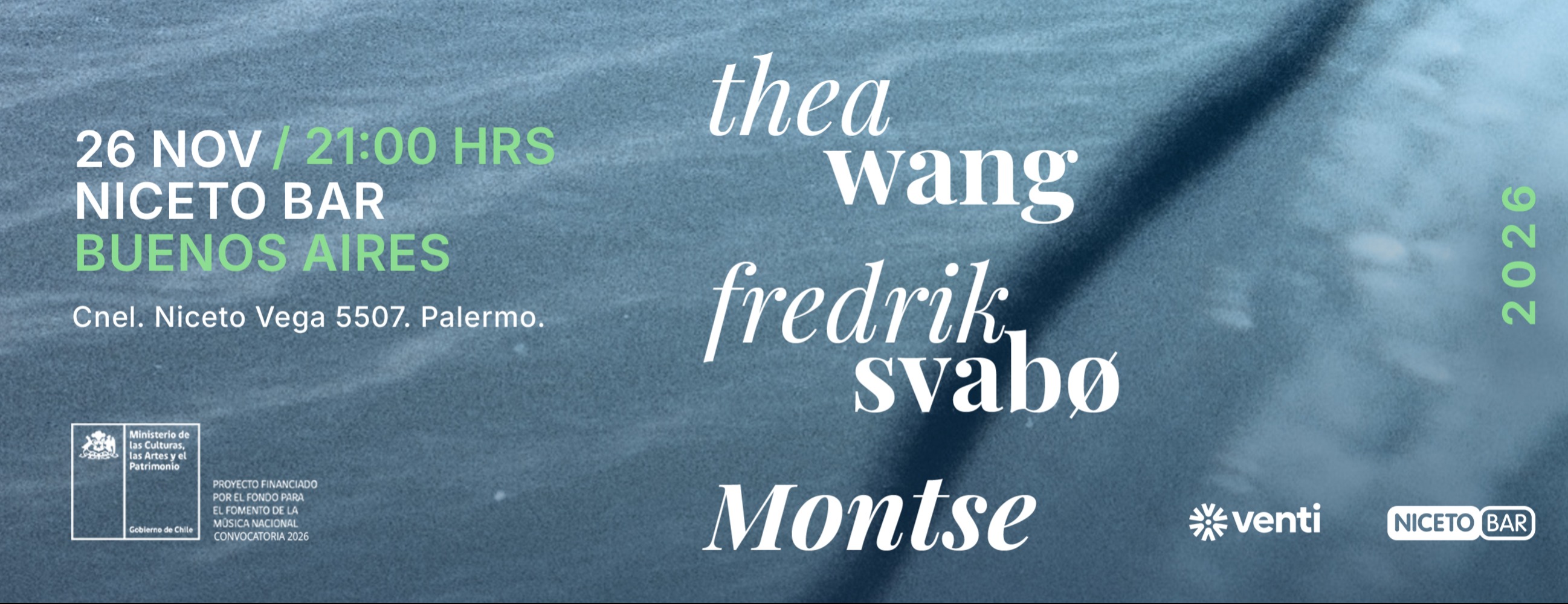 Montse • Fredrik Svabø • Thea Wang en Niceto Bar