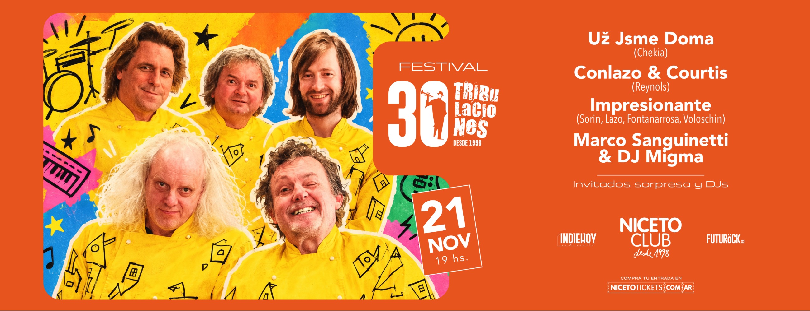 Festival Tribulaciones 30 años en Niceto Club (+18 años)