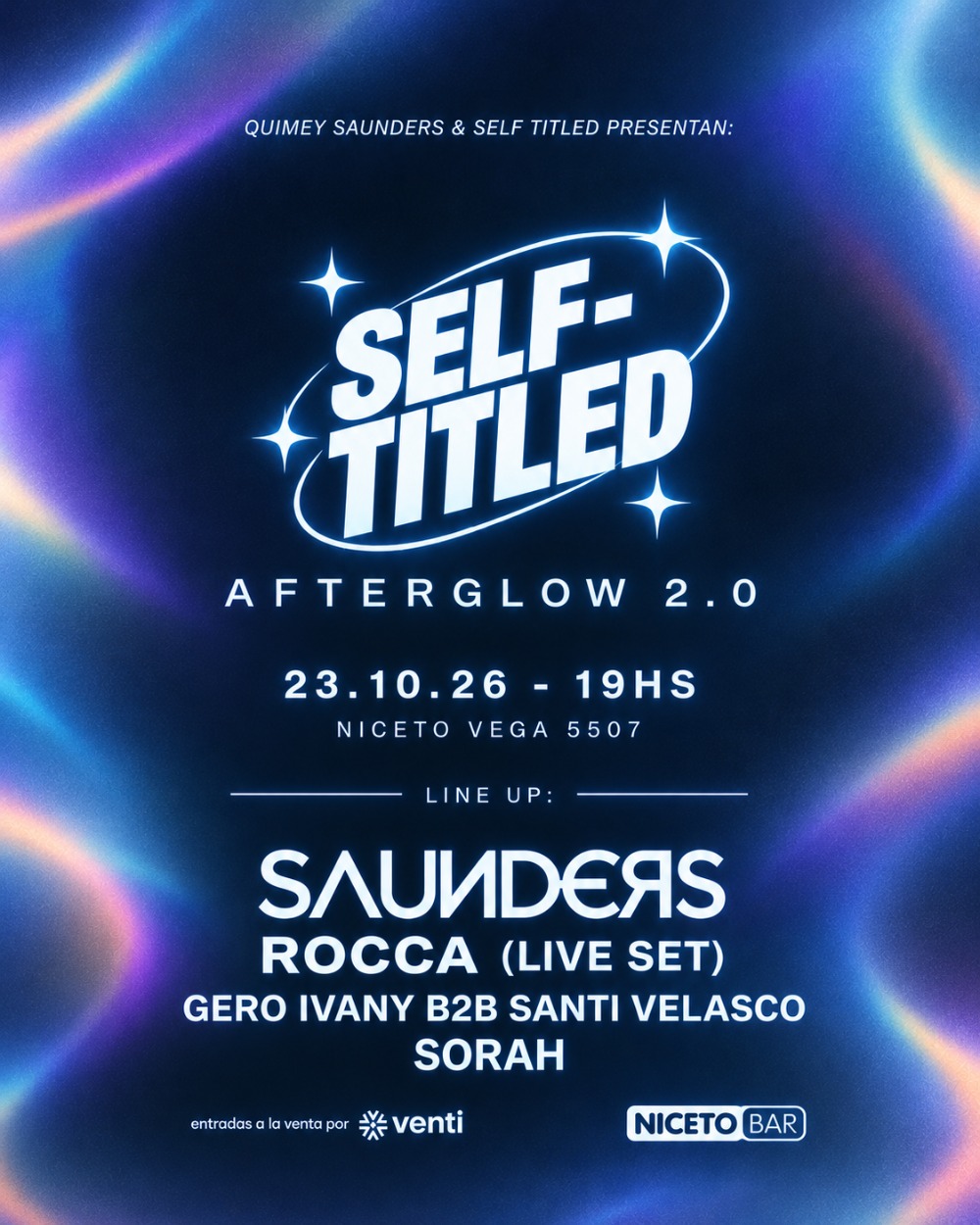 SELF- TITLED AFTERGLOW 2.0 en Niceto Bar