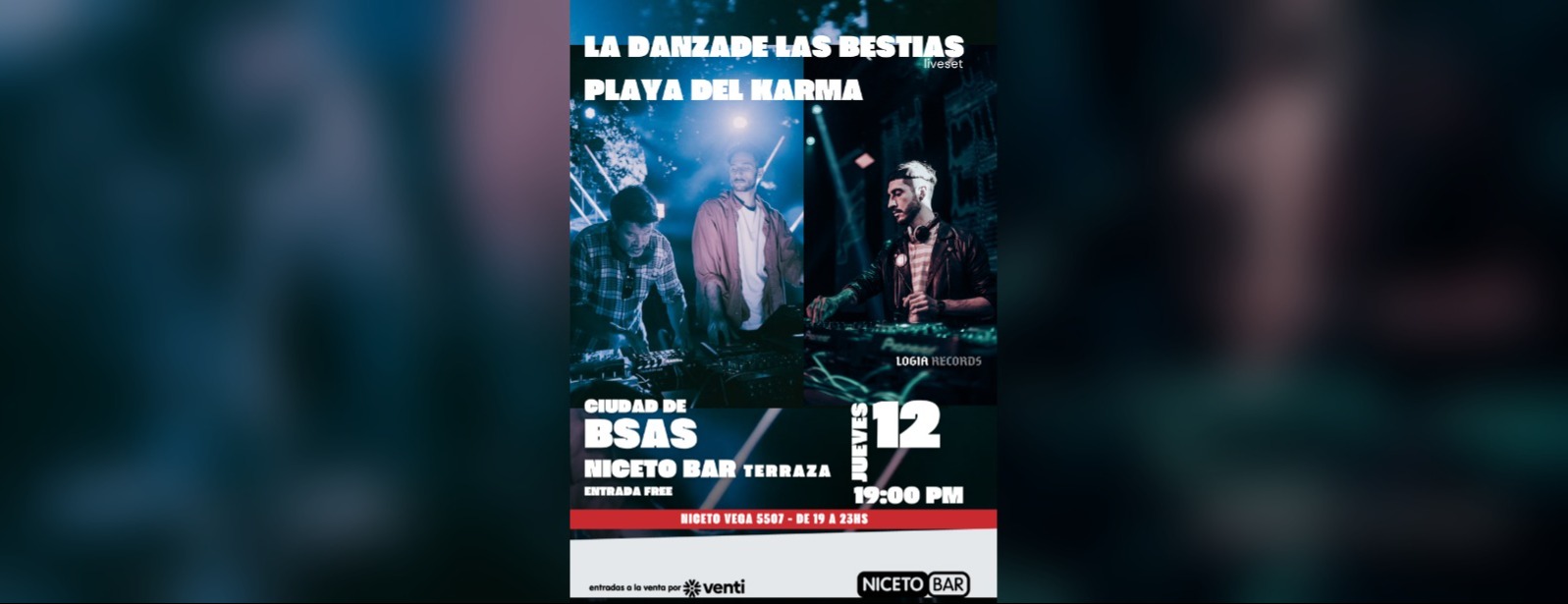 LA DANZA DE LAS BESTIAS + PLAYA DEL KARMA en Niceto Bar