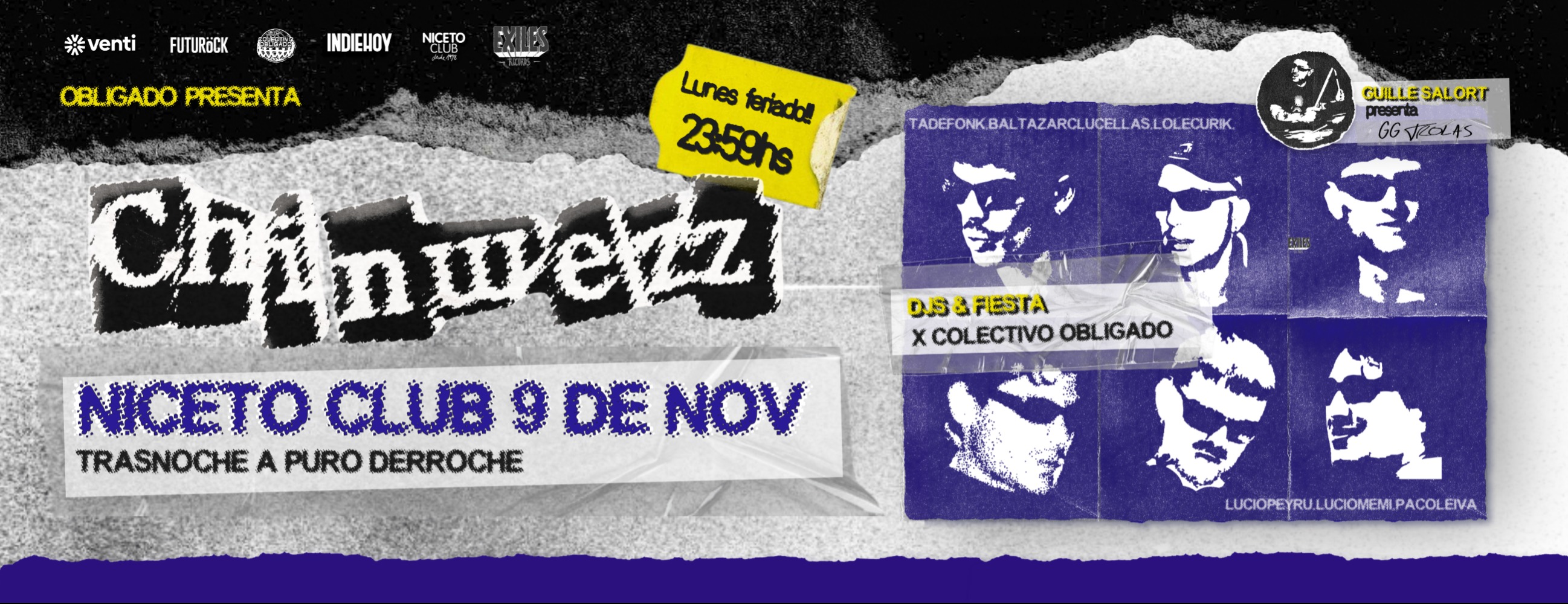 CHINWEZZ EN NICETO + GG SALORT Y FIESTA OBLIGADO: TRASNOCHE Y DERROCHE en Niceto Club