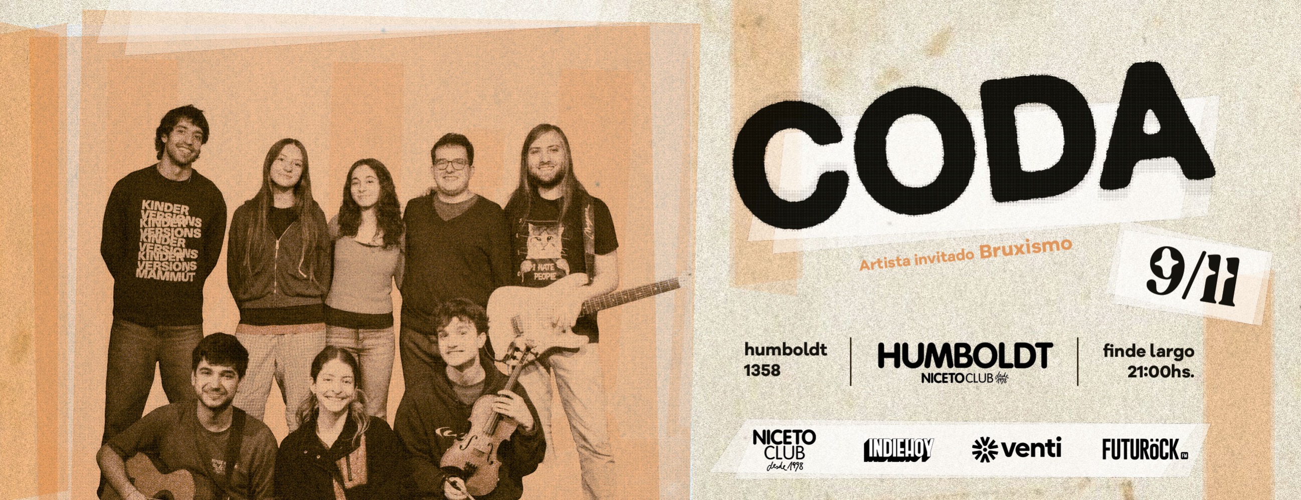 CODA + BRUXISMO en Humboldt | Niceto Club (+18 años)